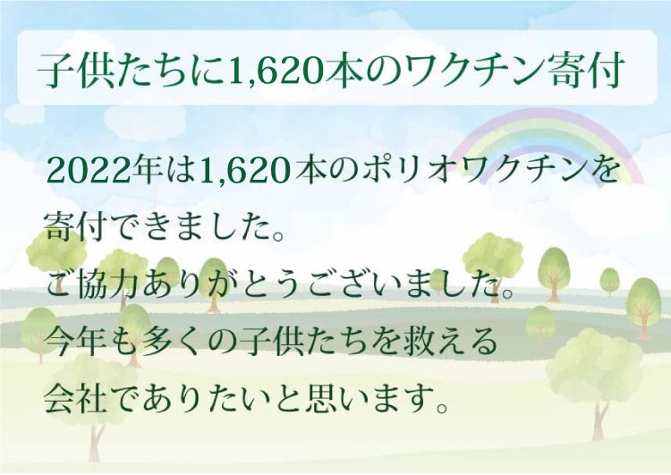 子供たちに2308本のワクチン寄付